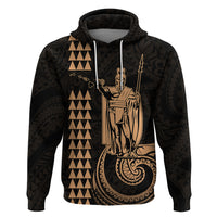 Custom Hawaii Hoodie King Kamehameha - Nude - Wonder Print Shop