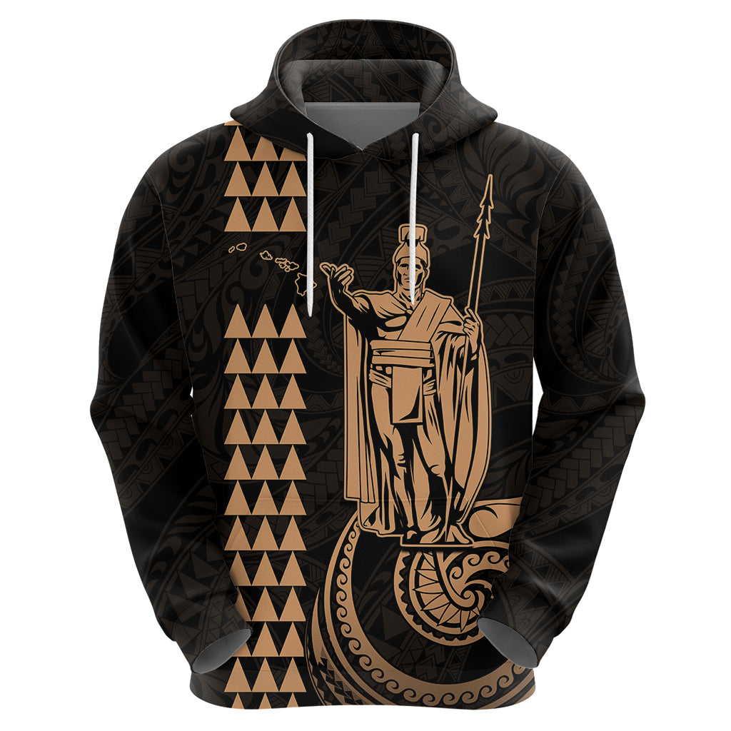 Custom Hawaii Hoodie King Kamehameha - Nude - Wonder Print Shop