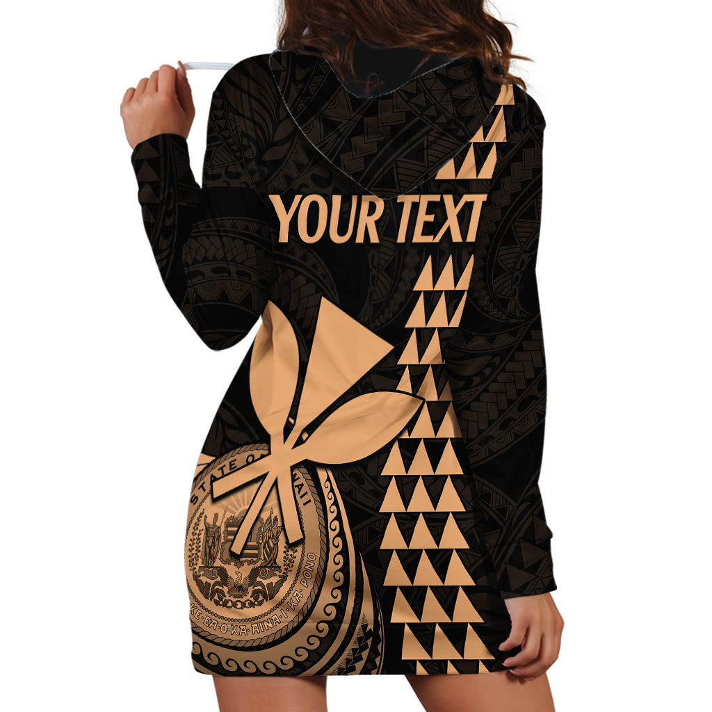 Custom Hawaii Hoodie Dress King Kamehameha - Nude - Wonder Print Shop