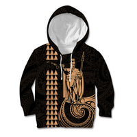 Custom Hawaii Kid Hoodie King Kamehameha - Nude - Wonder Print Shop