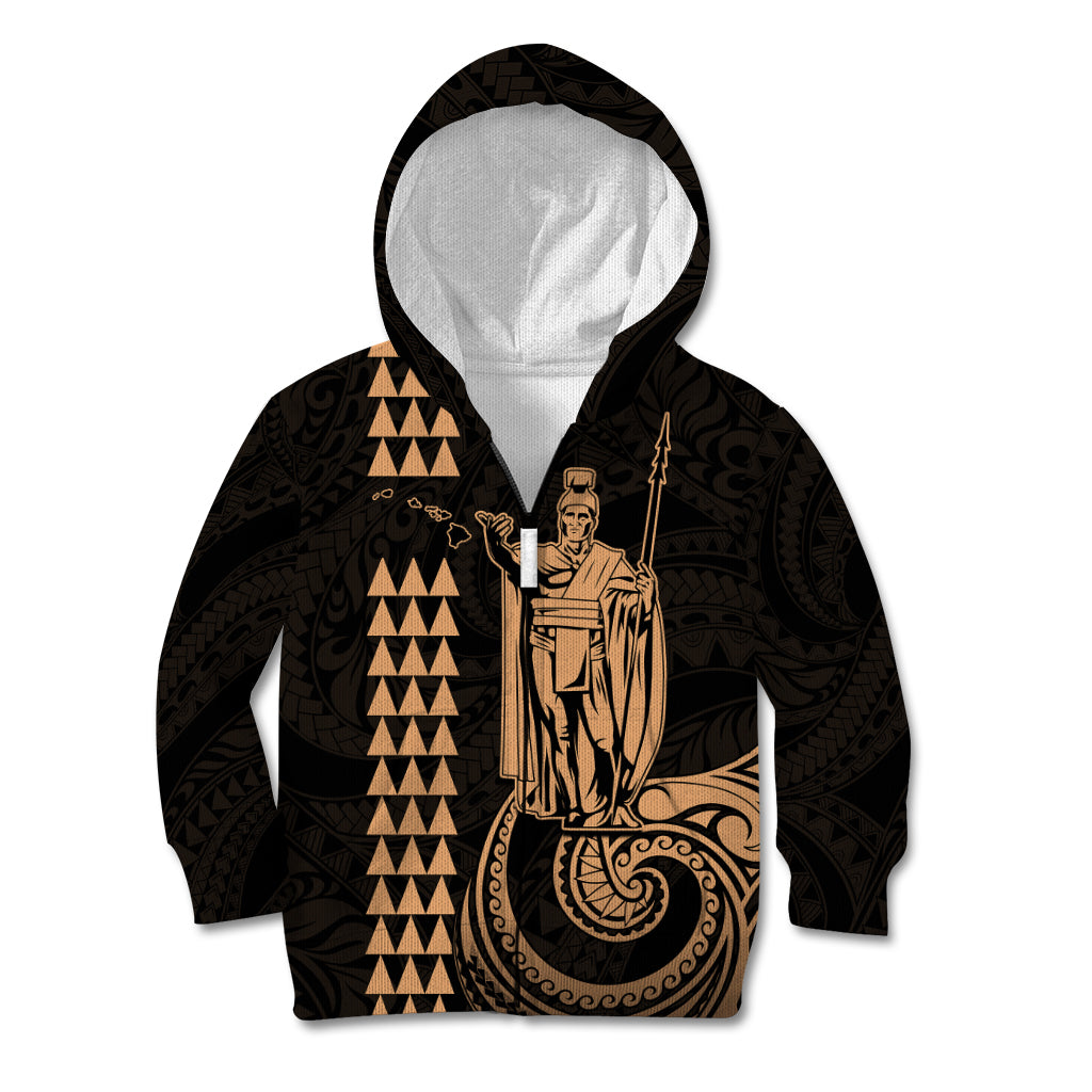 Custom Hawaii Kid Hoodie King Kamehameha - Nude - Wonder Print Shop
