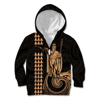 Custom Hawaii Kid Hoodie King Kamehameha - Nude - Wonder Print Shop
