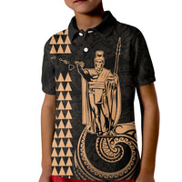 Custom Hawaii Kid Polo Shirt King Kamehameha - Nude - Wonder Print Shop