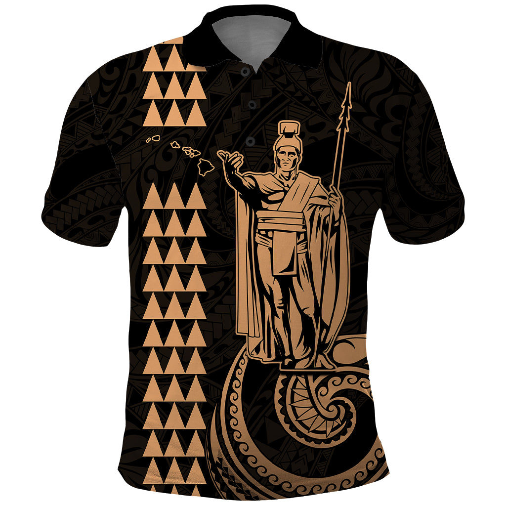 Custom Hawaii Polo Shirt King Kamehameha - Nude - Wonder Print Shop