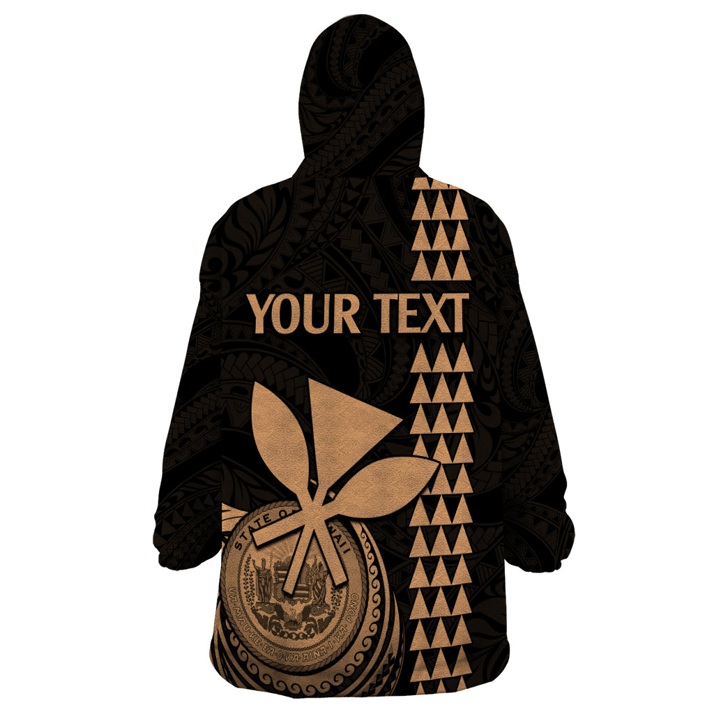 Custom Hawaii Wearable Blanket Hoodie King Kamehameha - Nude - Wonder Print Shop