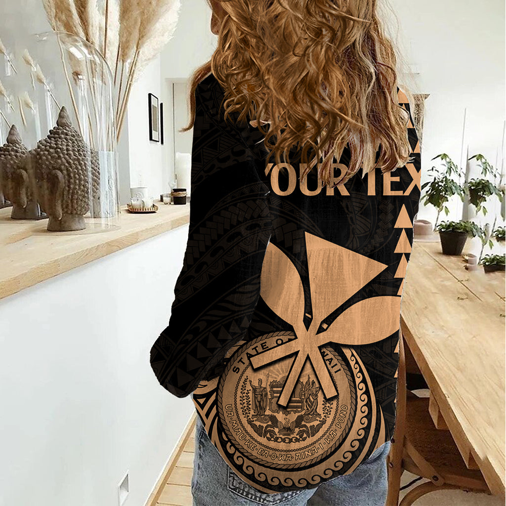 Custom Hawaii Women Casual Shirt King Kamehameha - Nude - Wonder Print Shop