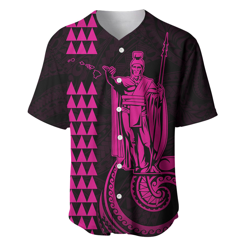 Custom Hawaii Baseball Jersey King Kamehameha - Pink LT9 - Wonder Print Shop