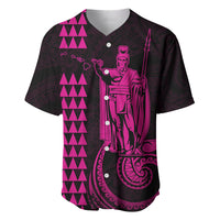 Custom Hawaii Baseball Jersey King Kamehameha - Pink LT9 - Wonder Print Shop