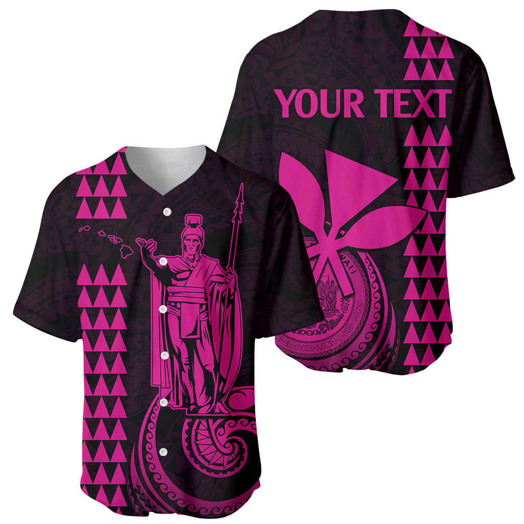 Custom Hawaii Baseball Jersey King Kamehameha - Pink LT9 - Wonder Print Shop