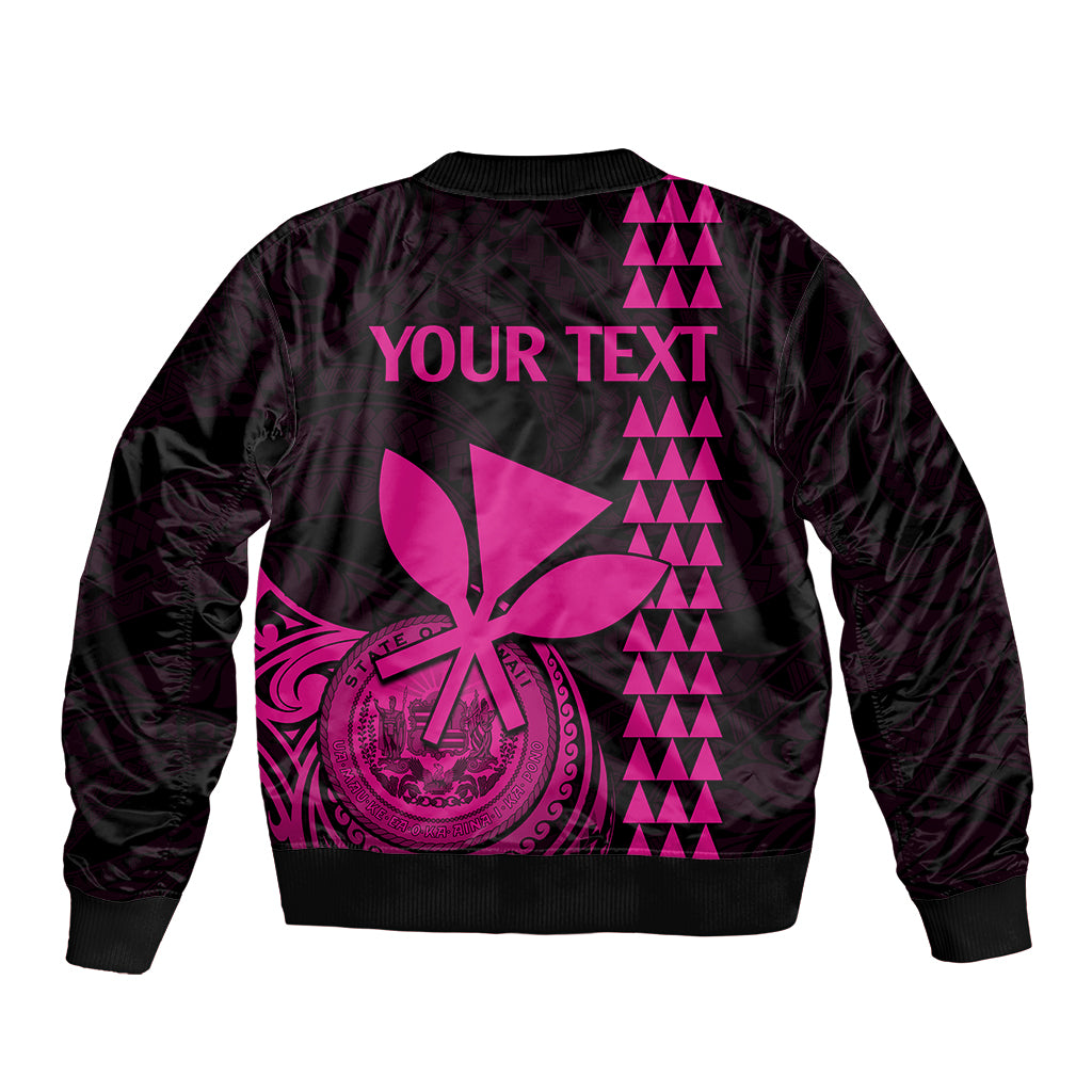 Custom Hawaii Bomber Jacket King Kamehameha - Pink LT9 - Wonder Print Shop
