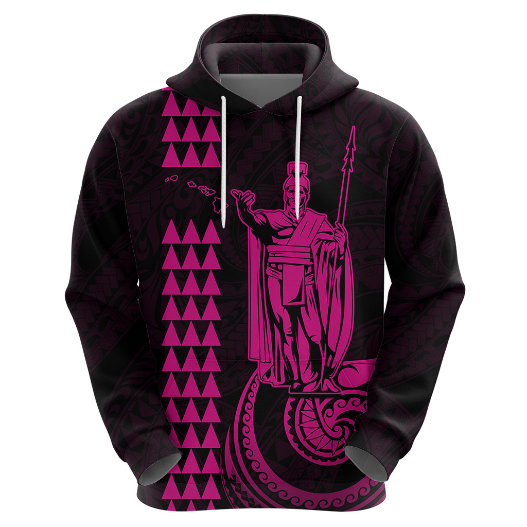 Custom Hawaii Hoodie King Kamehameha - Pink - Wonder Print Shop