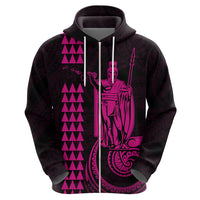 Custom Hawaii Hoodie King Kamehameha - Pink - Wonder Print Shop