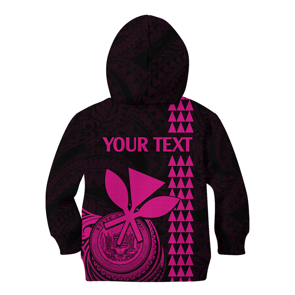Custom Hawaii Kid Hoodie King Kamehameha - Pink - Wonder Print Shop
