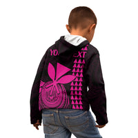 Custom Hawaii Kid Hoodie King Kamehameha - Pink - Wonder Print Shop