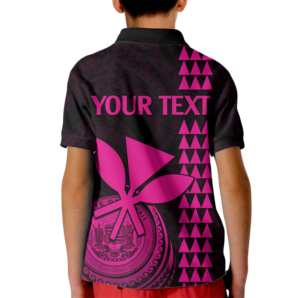 Custom Hawaii Kid Polo Shirt King Kamehameha - Pink - Wonder Print Shop
