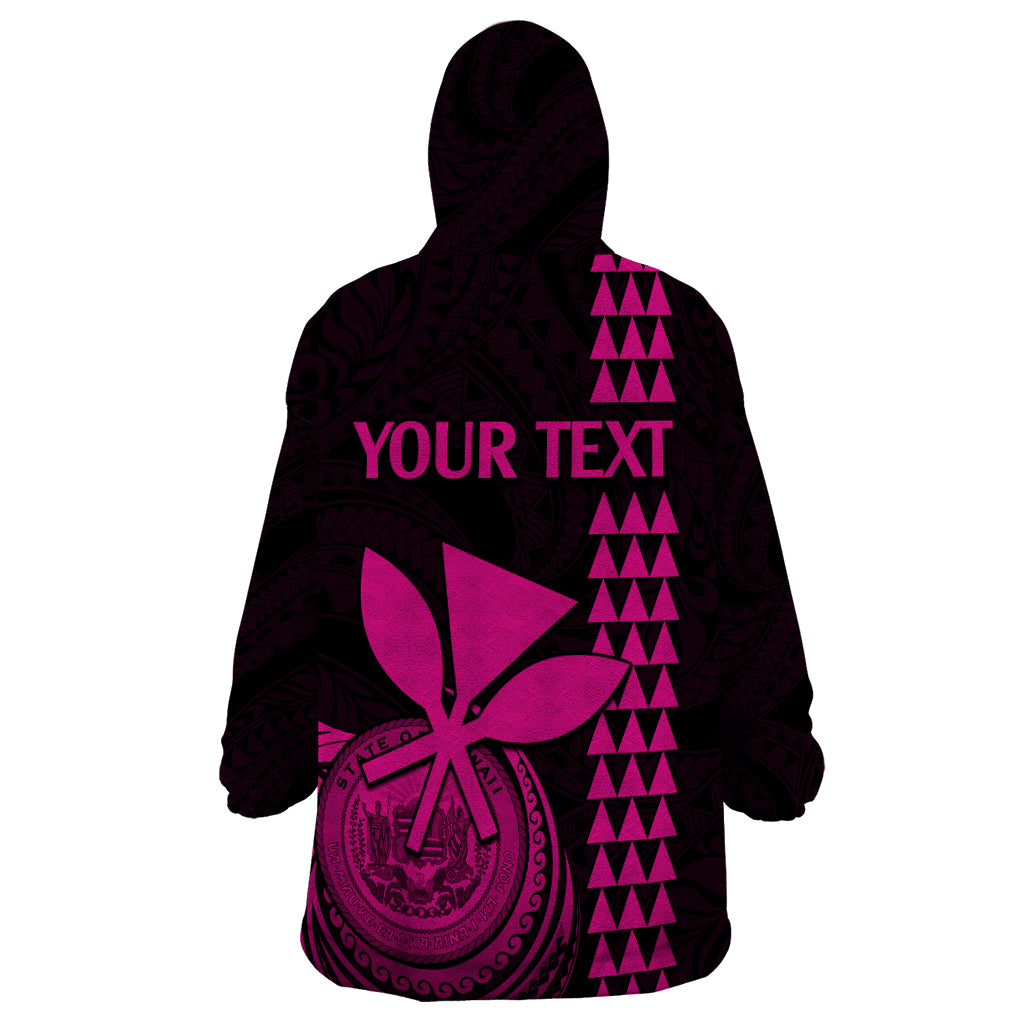 Custom Hawaii Wearable Blanket Hoodie King Kamehameha - Pink - Wonder Print Shop