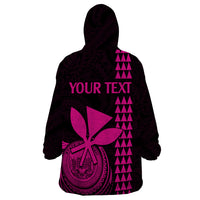 Custom Hawaii Wearable Blanket Hoodie King Kamehameha - Pink - Wonder Print Shop
