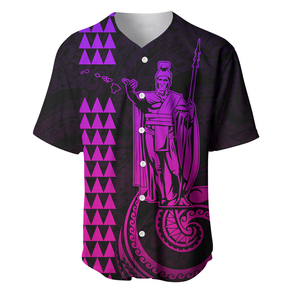 Custom Hawaii Baseball Jersey King Kamehameha - Pink Gradient LT9 - Wonder Print Shop