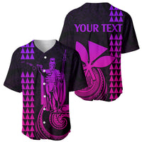 Custom Hawaii Baseball Jersey King Kamehameha - Pink Gradient LT9 - Wonder Print Shop