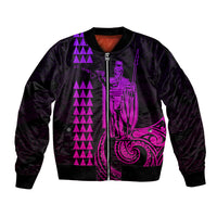 Custom Hawaii Bomber Jacket King Kamehameha - Pink Gradient LT9 - Wonder Print Shop