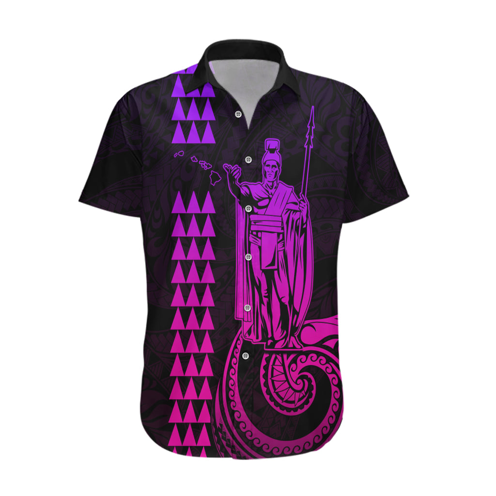 Custom Hawaii Hawaiian Shirt King Kamehameha - Pink Gradient - Wonder Print Shop