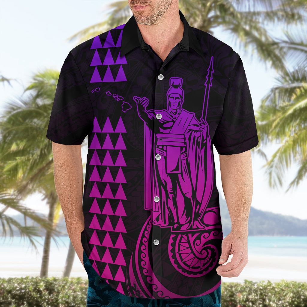 Custom Hawaii Hawaiian Shirt King Kamehameha - Pink Gradient - Wonder Print Shop