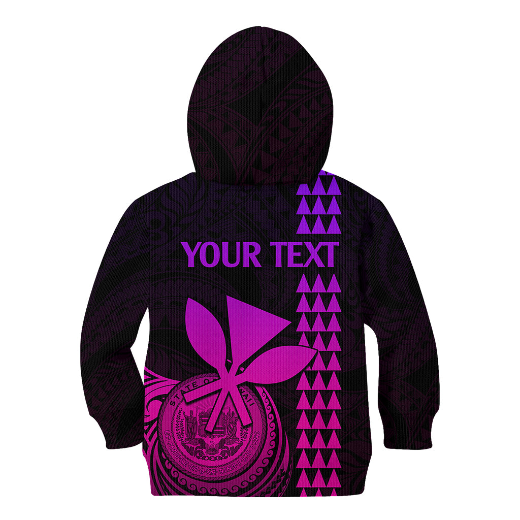 Custom Hawaii Kid Hoodie King Kamehameha - Pink Gradient - Wonder Print Shop