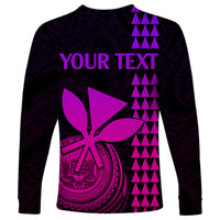 Custom Hawaii Long Sleeve Shirt King Kamehameha - Pink Gradient - Wonder Print Shop
