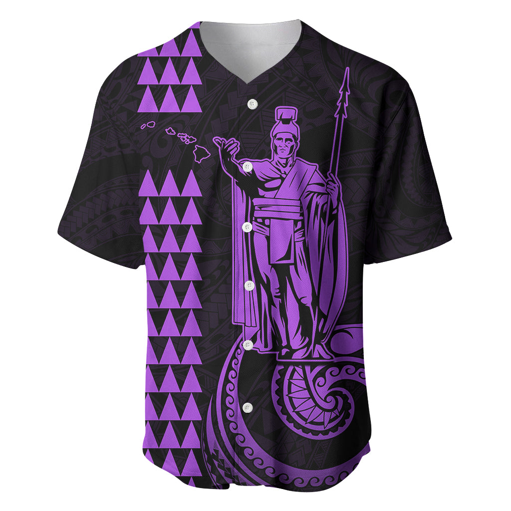 Custom Hawaii Baseball Jersey King Kamehameha - Purple LT9 - Wonder Print Shop