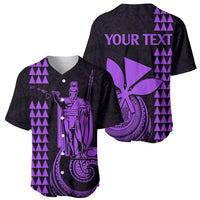 Custom Hawaii Baseball Jersey King Kamehameha - Purple LT9 - Wonder Print Shop