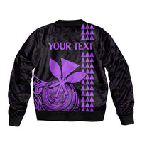 Custom Hawaii Bomber Jacket King Kamehameha - Purple LT9 - Wonder Print Shop