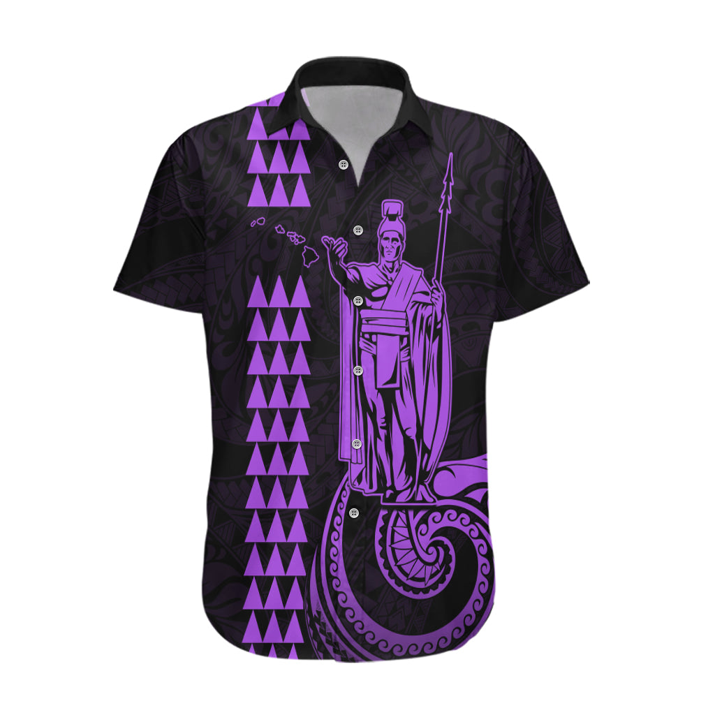Custom Hawaii Hawaiian Shirt King Kamehameha - Purple - Wonder Print Shop