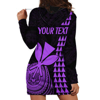Custom Hawaii Hoodie Dress King Kamehameha - Purple - Wonder Print Shop