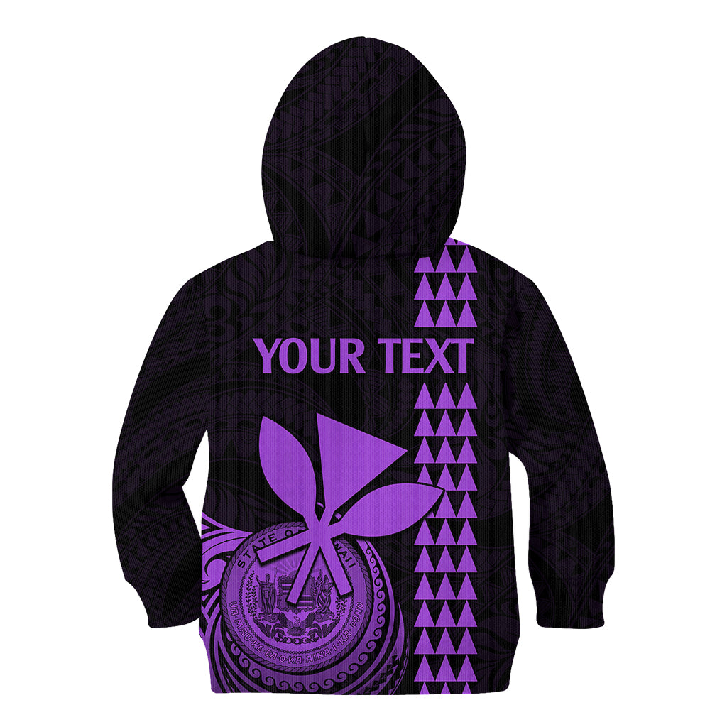 Custom Hawaii Kid Hoodie King Kamehameha - Purple - Wonder Print Shop