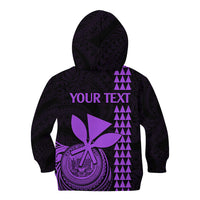 Custom Hawaii Kid Hoodie King Kamehameha - Purple - Wonder Print Shop