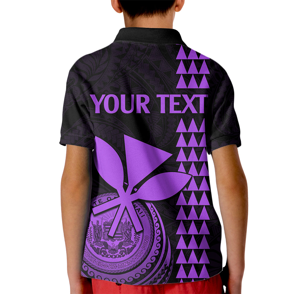 Custom Hawaii Kid Polo Shirt King Kamehameha - Purple - Wonder Print Shop
