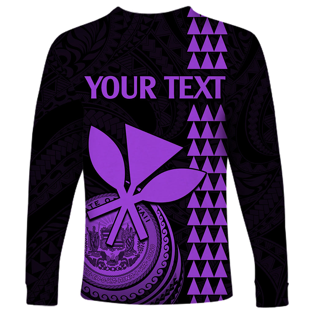 Custom Hawaii Long Sleeve Shirt King Kamehameha - Purple - Wonder Print Shop