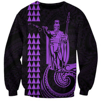 Custom Hawaii Sweatshirt King Kamehameha - Purple - Wonder Print Shop