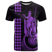Custom Hawaii T Shirt King Kamehameha - Purple - Wonder Print Shop