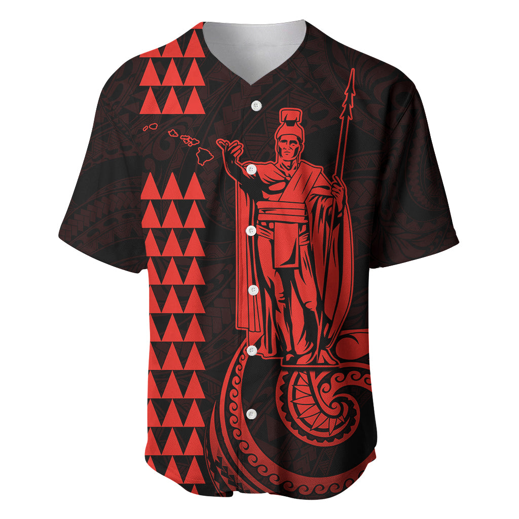 Custom Hawaii Baseball Jersey King Kamehameha - Red LT9 - Wonder Print Shop