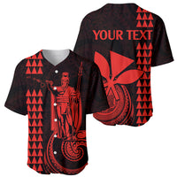 Custom Hawaii Baseball Jersey King Kamehameha - Red LT9 - Wonder Print Shop