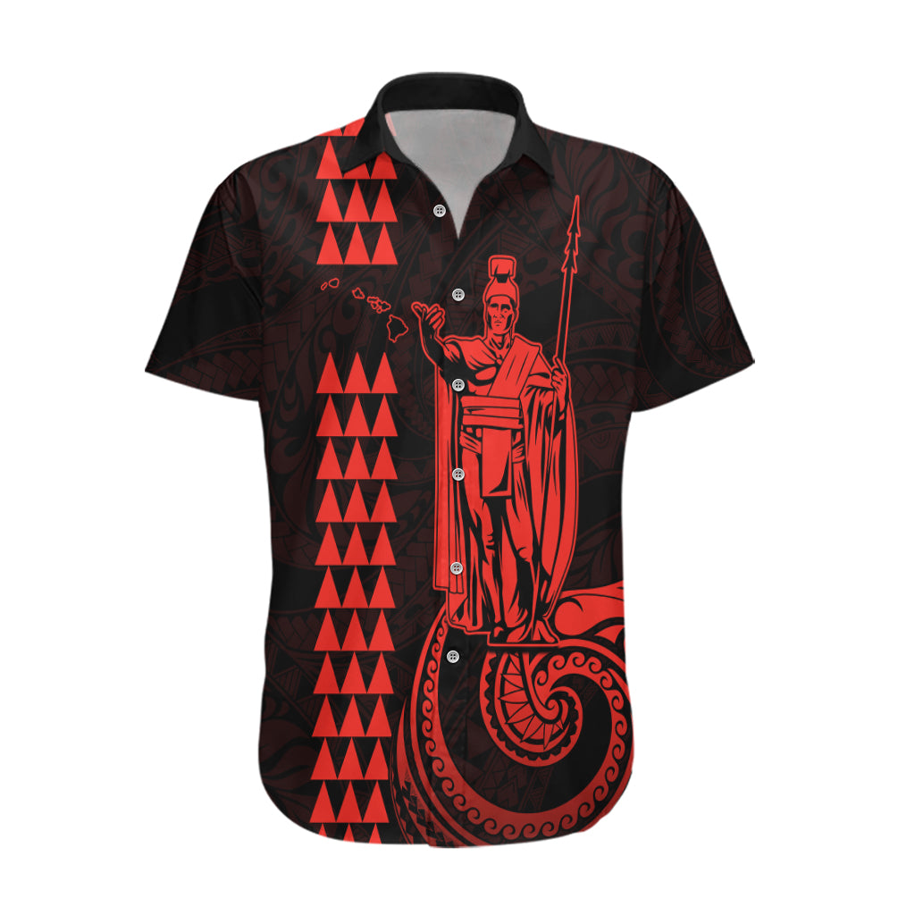 Custom Hawaii Hawaiian Shirt King Kamehameha - Red - Wonder Print Shop