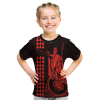 Custom Hawaii Kid T Shirt King Kamehameha - Red - Wonder Print Shop