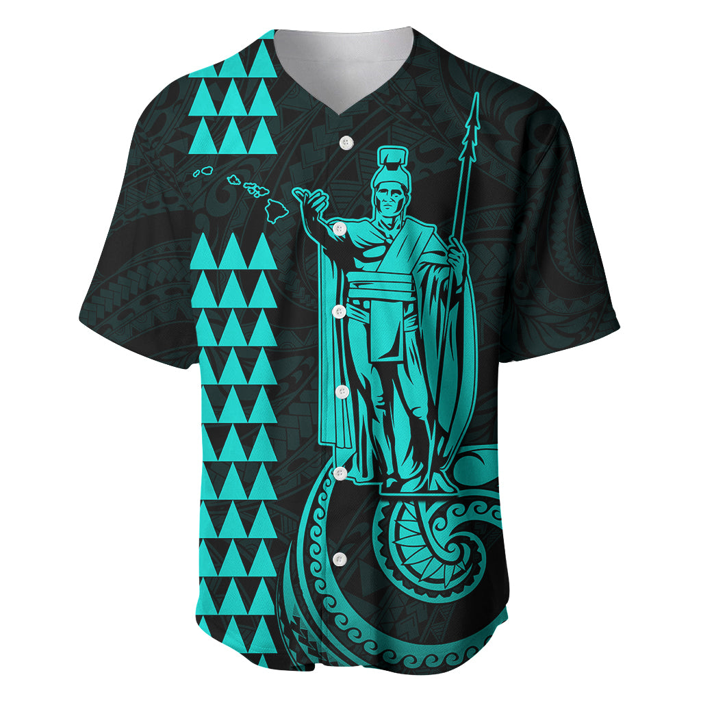 Custom Hawaii Baseball Jersey King Kamehameha - Turquoise LT9 - Wonder Print Shop