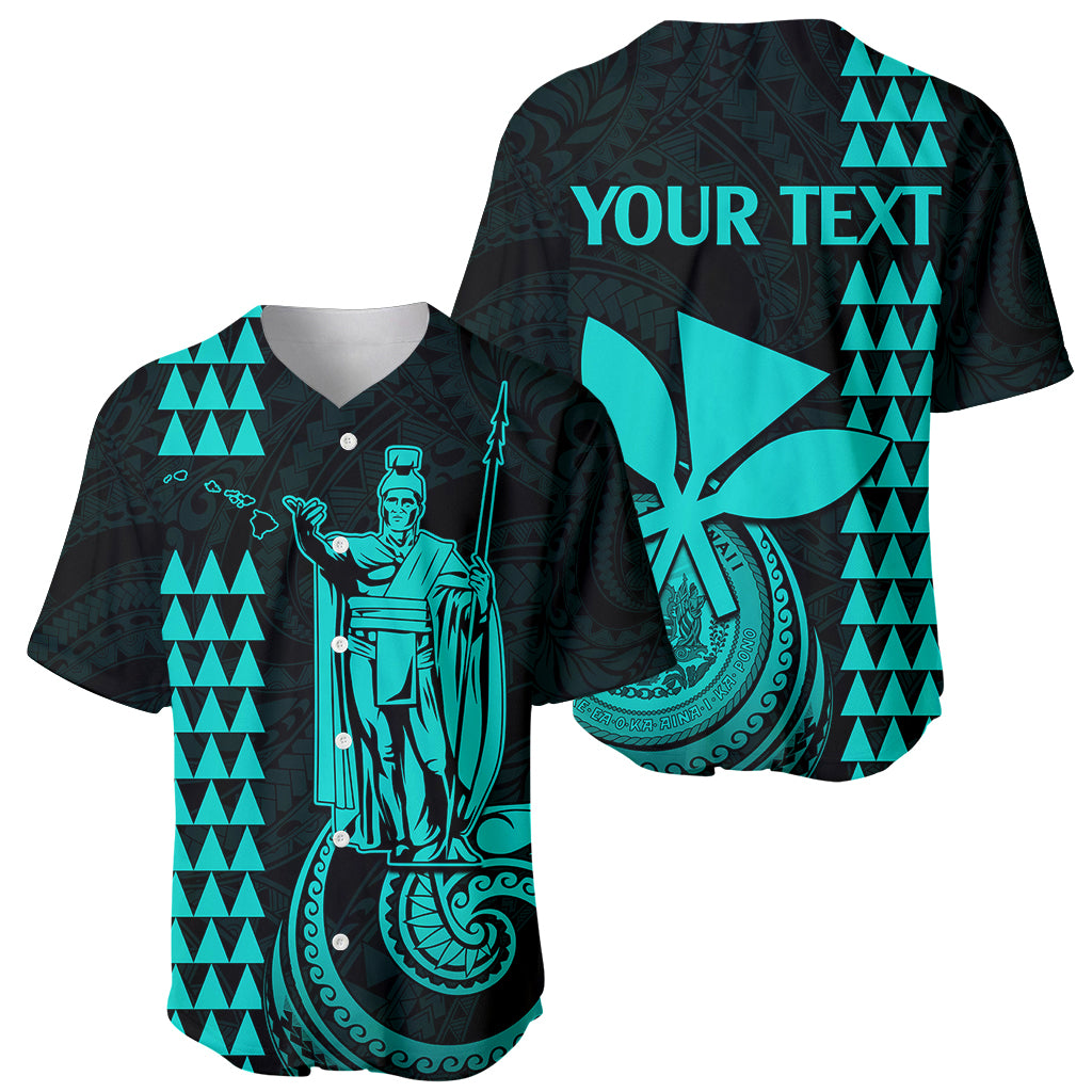 Custom Hawaii Baseball Jersey King Kamehameha - Turquoise LT9 - Wonder Print Shop