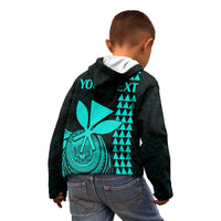 Custom Hawaii Kid Hoodie King Kamehameha - Turquoise - Wonder Print Shop