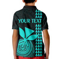 Custom Hawaii Kid Polo Shirt King Kamehameha - Turquoise - Wonder Print Shop