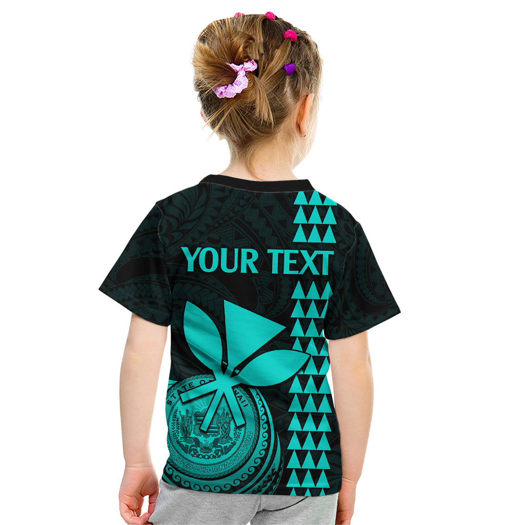 Custom Hawaii Kid T Shirt King Kamehameha - Turquoise - Wonder Print Shop