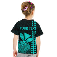 Custom Hawaii Kid T Shirt King Kamehameha - Turquoise - Wonder Print Shop