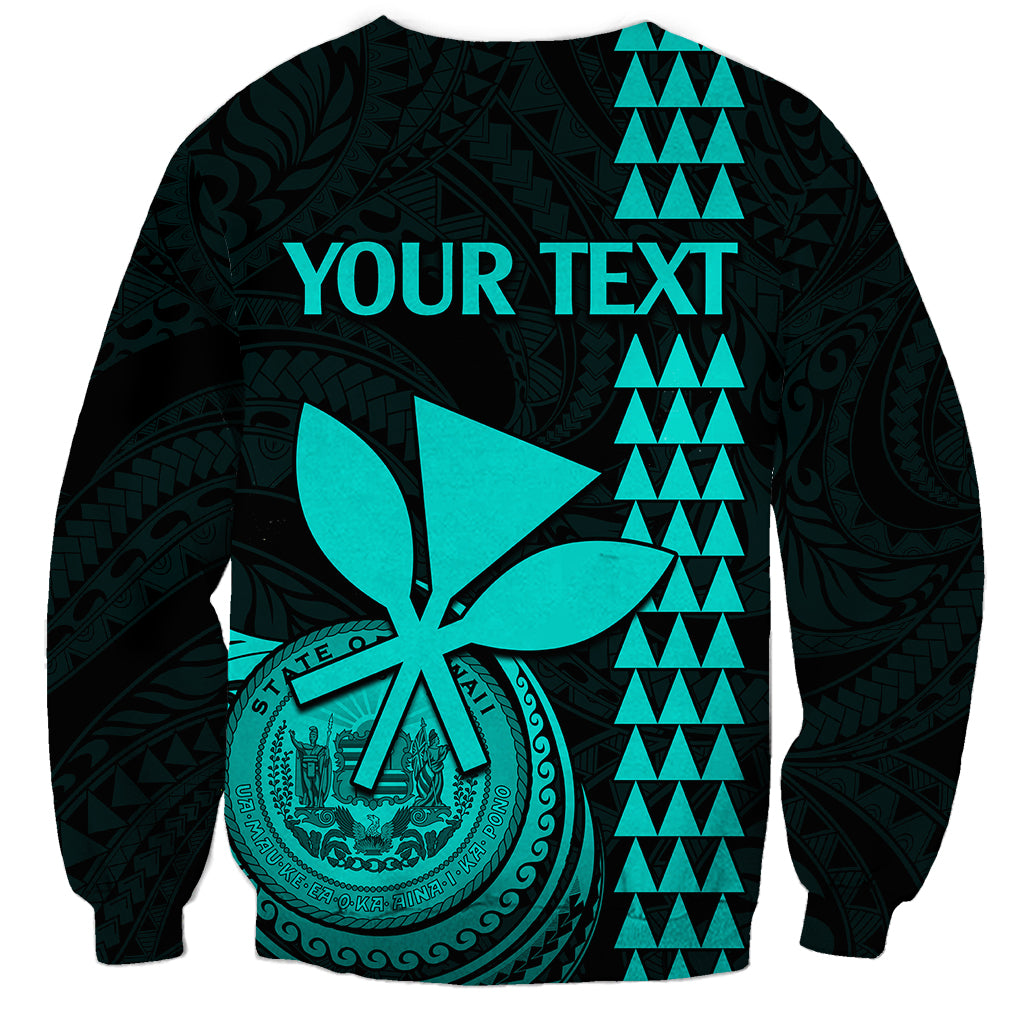 Custom Hawaii Sweatshirt King Kamehameha - Turquoise - Wonder Print Shop